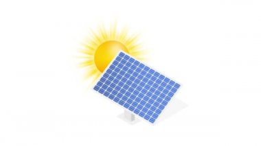 Yüksek Detaylı Güneş Paneli. Modern Alternatif Yeşil Enerji. Hareket grafikleri.