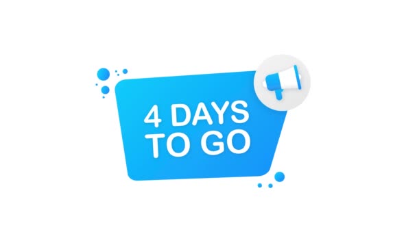 4 days to go on blue background. Banner for business, marketing and advertising. Motion graphics. — Stock Video