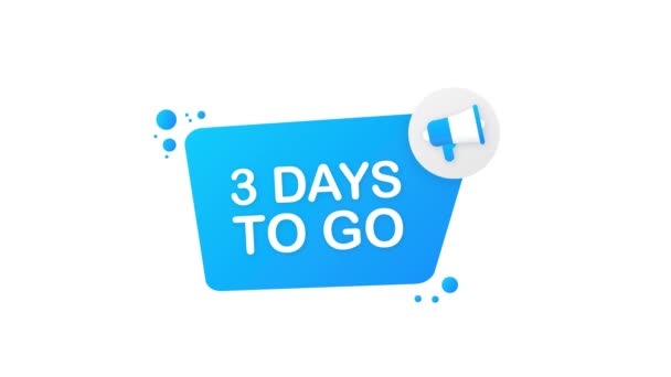 3 days to go on blue background. Banner for business, marketing and advertising. Motion graphics. — Stock Video
