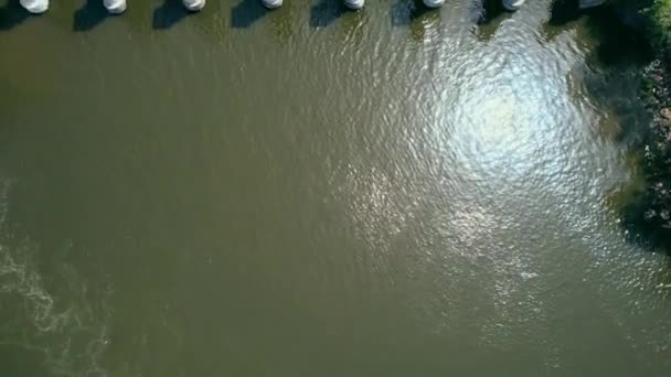 Вид на дрон на морський двір. 4k стокові кадри . — стокове відео