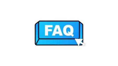 İmleç düğmeli faq. İnternet simgesi. İşaret tıklama simgesi. Hareket grafikleri.