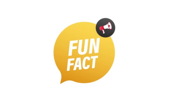 Gelbe Fahne Megafon - Fun fact. Bewegungsgrafik. — Stockvideo