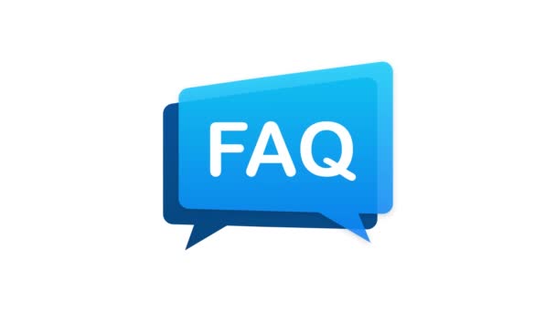 Foire aux questions FAQ bannière. Ordinateur avec icônes de question. Graphiques de mouvement. — Video
