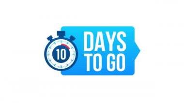 10 gün kaldı. Geri sayım zamanlayıcısı. Saat simgesi. Zaman simgesi. Sayım zamanı indirimi. Hareket grafikleri.