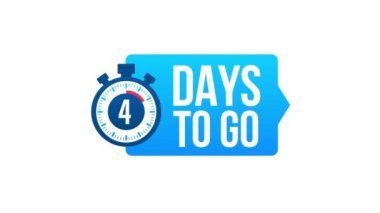 4 gün kaldı. Geri sayım zamanlayıcısı. Saat simgesi. Zaman simgesi. Sayım zamanı indirimi. Hareket grafikleri.