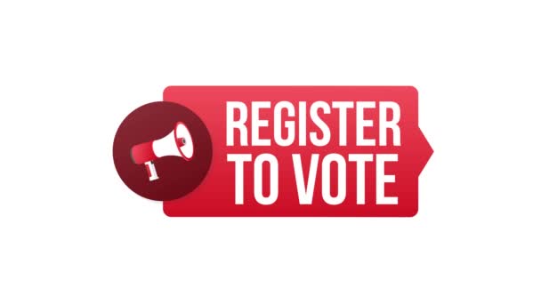 Oy vermek için Register 'la el ele tutuşmak. Hareket grafikleri. — Stok video