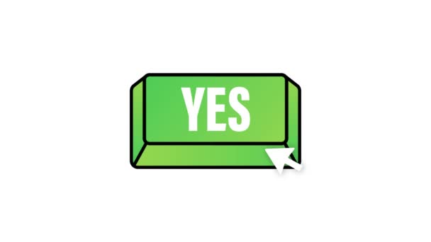 Yes button. Feedback concept. Positive feedback concept. Choice button icon. Motion graphics. — Stock Video