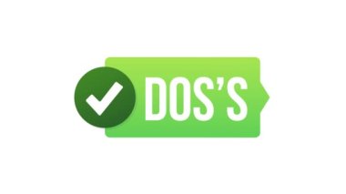 Dos and Donts iyi mi kötü mü sever. Düz, basit baş parmak işareti, minimum yuvarlak logot ögesi ayarlandı. Hareket grafikleri.