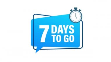 7 gün kaldı. Geri sayım zamanlayıcısı. Saat simgesi. Zaman simgesi. Sayım zamanı indirimi. Hareket grafikleri.