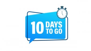 10 gün kaldı. Geri sayım zamanlayıcısı. Saat simgesi. Zaman simgesi. Sayım zamanı indirimi. Hareket grafikleri.