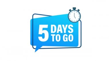 5 gün kaldı. Geri sayım zamanlayıcısı. Saat simgesi. Zaman simgesi. Sayım zamanı indirimi. Hareket grafikleri.