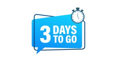 3 gün kaldı. Geri sayım zamanlayıcısı. Saat simgesi. Zaman simgesi. Sayım zamanı indirimi. Hareket grafikleri.