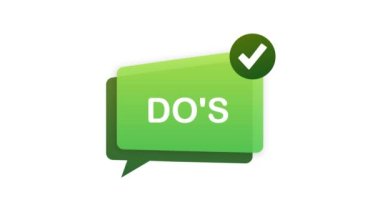 Dos and Donts iyi mi kötü mü sever. Düz, basit baş parmak işareti, minimum yuvarlak logot ögesi ayarlandı. Hareket grafikleri.