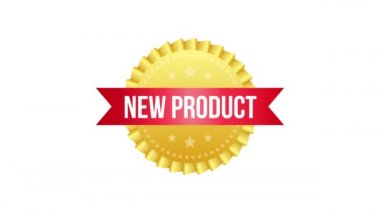 Altın etiketli yeni ürün. Ürün tanıtımı, satış. Bayrak satışı. Hareket grafikleri.