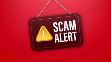 Dolandırıcılık alarmı. Hacker saldırısı, ağ güvenliği konsepti, sahtekarlık. Ağ ve internet güvenliği. Hareket grafikleri.