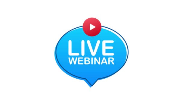 Live Webinar-Taste, Symbol, Emblem-Etikett. Bewegungsgrafik. — Stockvideo