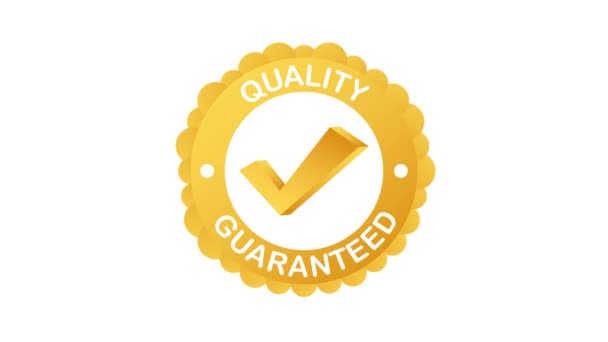 Garanterad kvalitet. Kontrollmärke. Premiumkvalitetssymbol. Rörlig grafik. — Stockvideo