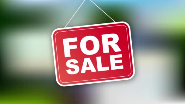 Sale tag. Home for sale sign for marketing design. Motion graphics. — Stock Video