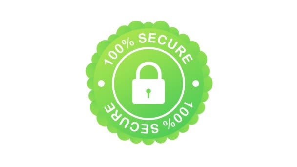 Icône 100 Secure grunge. Badge ou bouton pour le site de commerce. Graphiques de mouvement. — Video