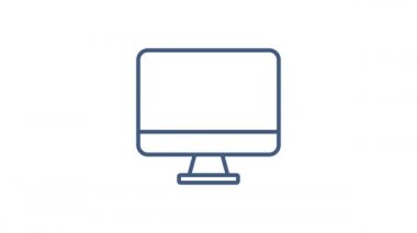 Beyaz arka planda teknoloji simgesi. Bilgi teknolojisi. Dijital iletişim. Aygıt simgesi. Genel ağ bağlantısı. Hareket grafikleri.