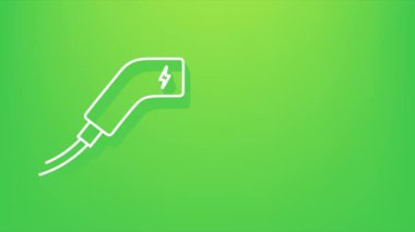 Elektrikli araç ikonu şarj ediyor. Ev ücreti. Elektrikli araba. Hareket grafikleri.