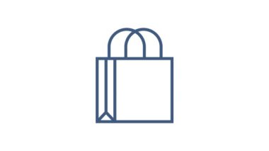 Web tasarımı için alışveriş seti simgesi. E ticaret. İndirim kuponu. İş ikonu. Fiyat etiketi Hareket grafikleri.