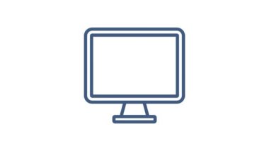 Beyaz arka planda teknoloji simgesi. Bilgi teknolojisi. Dijital iletişim. Aygıt simgesi. Genel ağ bağlantısı. Hareket grafikleri.