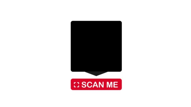 Code QR pour smartphone. Inscription scanner moi avec icône smartphone. Code Qr pour le paiement. Graphiques de mouvement. — Video