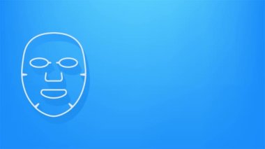 Yüz maskesi düz simgesi. Tıp, kozmetoloji ve sağlık hizmetleri. Hareket grafikleri.