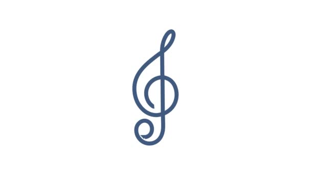 Icono de música en estilo plano. Música, voz, icono de grabación. Gráficos en movimiento. — Vídeos de Stock