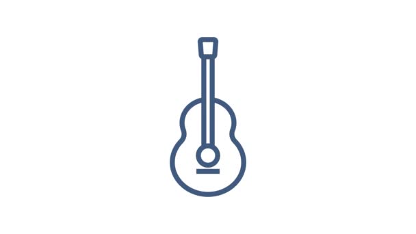 Music icon in flat style. Music, voice, record icon. Motion graphics. — Stock Video