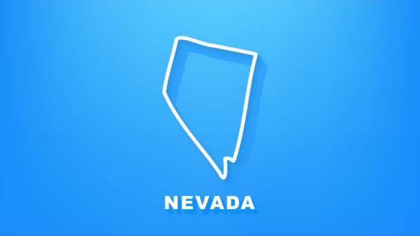 Nevada statliga karta skissera animation. Rörlig grafik. — Stockvideo