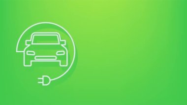 Elektrikli araç ikonu şarj ediyor. Ev ücreti. Elektrikli araba. Hareket grafikleri.