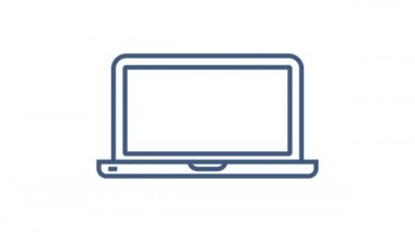 Beyaz arka planda teknoloji simgesi. Bilgi teknolojisi. Dijital iletişim. Aygıt simgesi. Genel ağ bağlantısı. Hareket grafikleri.