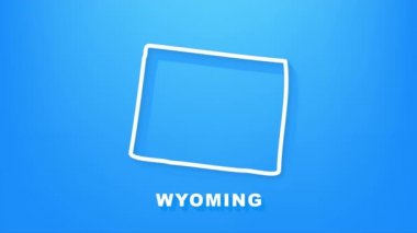 Wyoming eyalet haritası animasyonu. Hareket grafikleri.