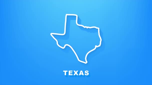 Texas delstatskarta skisserar animation. Rörlig grafik. — Stockvideo