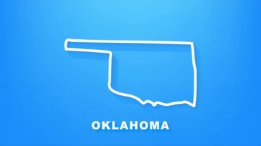 Oklahoma eyalet haritası animasyonu. Hareket grafikleri.