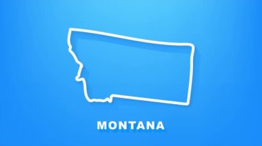 Montana eyalet haritası animasyonu. Hareket grafikleri.