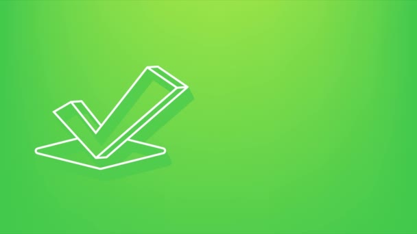 Checkmark. Green approved sticker. Motion graphics. — Stock Video
