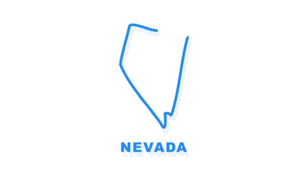 Mapa miasta Nevada zarys animacji. Grafika ruchowa. — Wideo stockowe