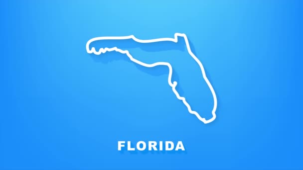 Florida estado mapa esboço animação. Gráficos de movimento. — Vídeo de Stock