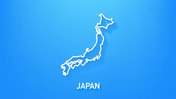 Icône de carte Japon isolée en arrière-plan. Animation graphique de mouvement vidéo 4K. — Video