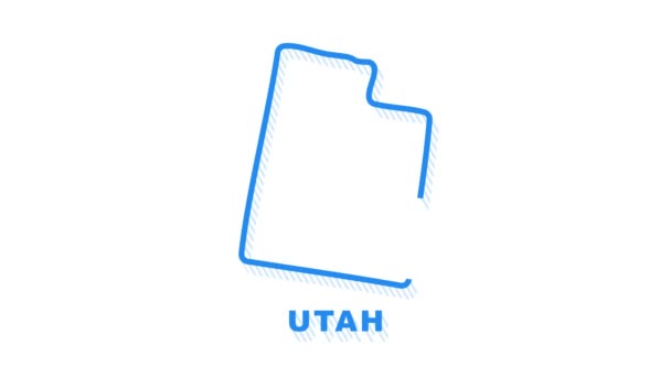 Mapa del condado de Utah bosquejo animación. Gráficos en movimiento. — Vídeo de stock