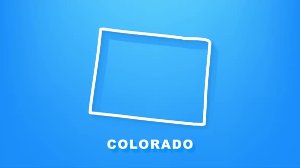 Colorado stato mappa contorno animazione. Grafica del movimento. — Video Stock