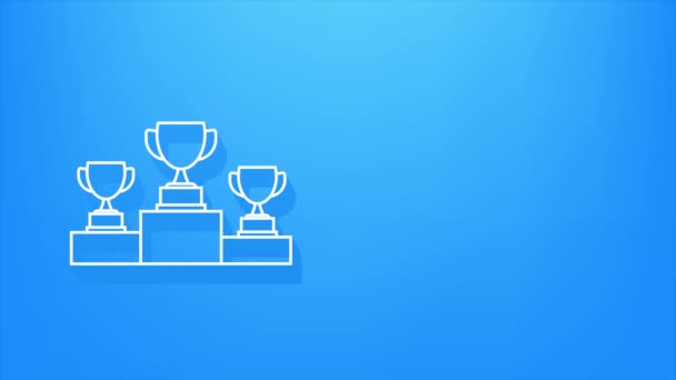 Winner cup banner. Congratulations. Triumph prize. Victory icon. Motion graphics. — Stock Video