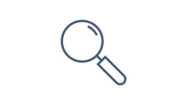 Şeffaf arka planda gerçekçi büyüteç. Arama ve teftiş sembolü. İşçilik konsepti. Hareket grafikleri.