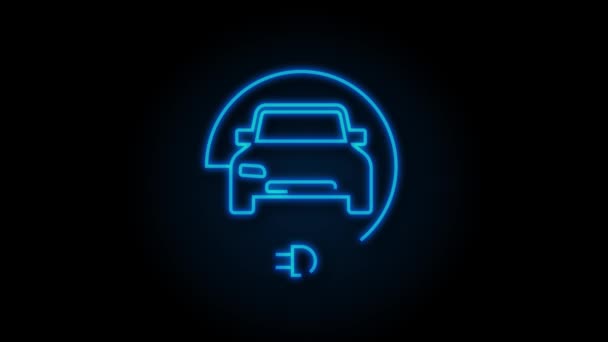 Electric vehicle charging station icon. Ev charge. Electric car. Motion graphics. — Stock Video