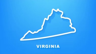 Amerika Birleşik Devletleri 'nden Virginia eyaletini gösteren çizgi haritası. Hareket grafikleri.