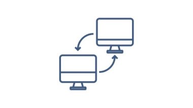 Beyaz arka planda teknoloji simgesi. Bilgi teknolojisi. Dijital iletişim. Aygıt simgesi. Genel ağ bağlantısı. Hareket grafikleri.