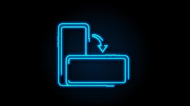 Draai smartphone pictogram. Apparaatrotatie symbool. Bewegingsgrafiek. — Stockvideo